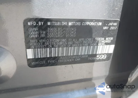 2017 Mitsubishi Lancer Es z USA, uszkodzony, nr VIN JA32U2FU4HU013808